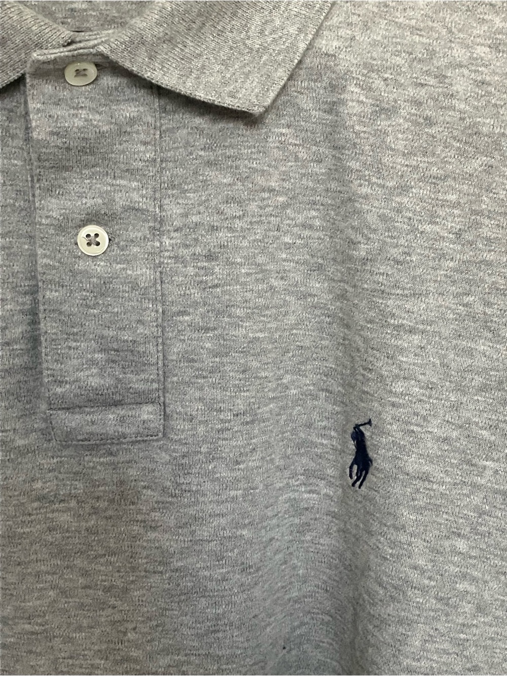 Ralph Lauren Gray Polo with Navy Pony Embroidery